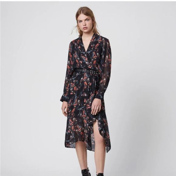 All Saints ‘Valero’ Flutter Dress - Picture 3 of 10